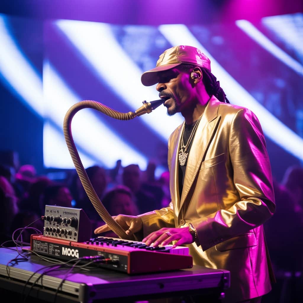 Snoop Dogg demonstrating the talkbox technique that defined the song’s unique sound Snoop Dogg performing with a talkbox device during a live performance of Sensual Seduction