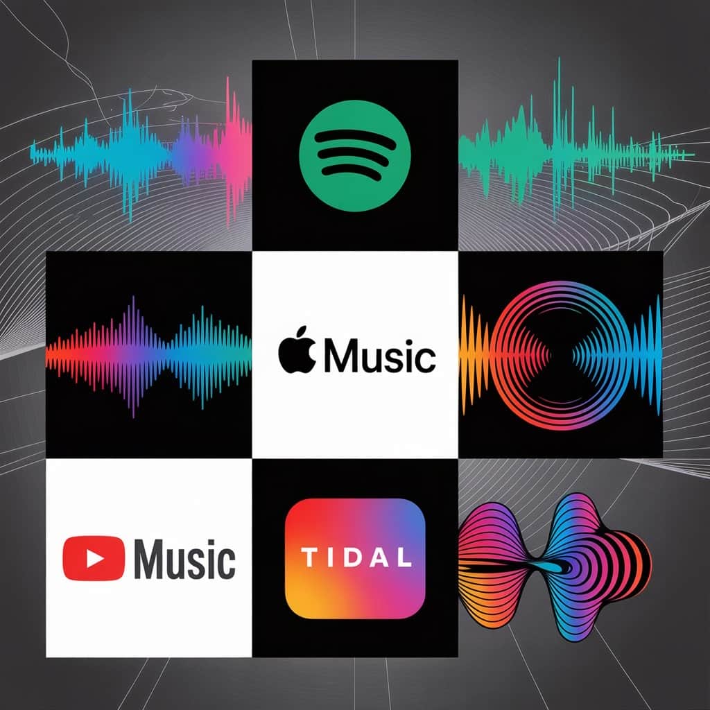Each platform offers unique advantages for Snoop Dogg fans Multiple streaming platform logos with music waveforms