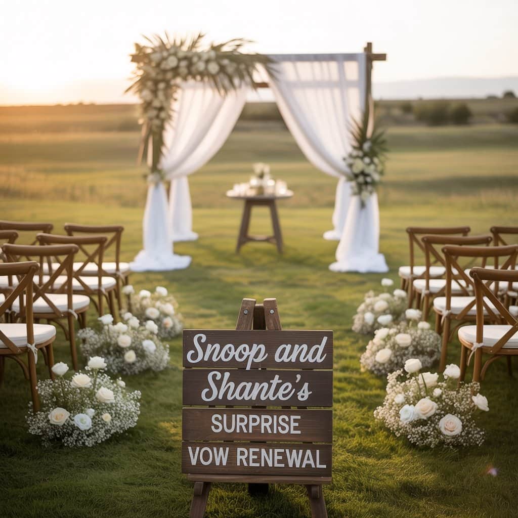 A Second Chance at Forever Elegant outdoor vow renewal ceremony setup