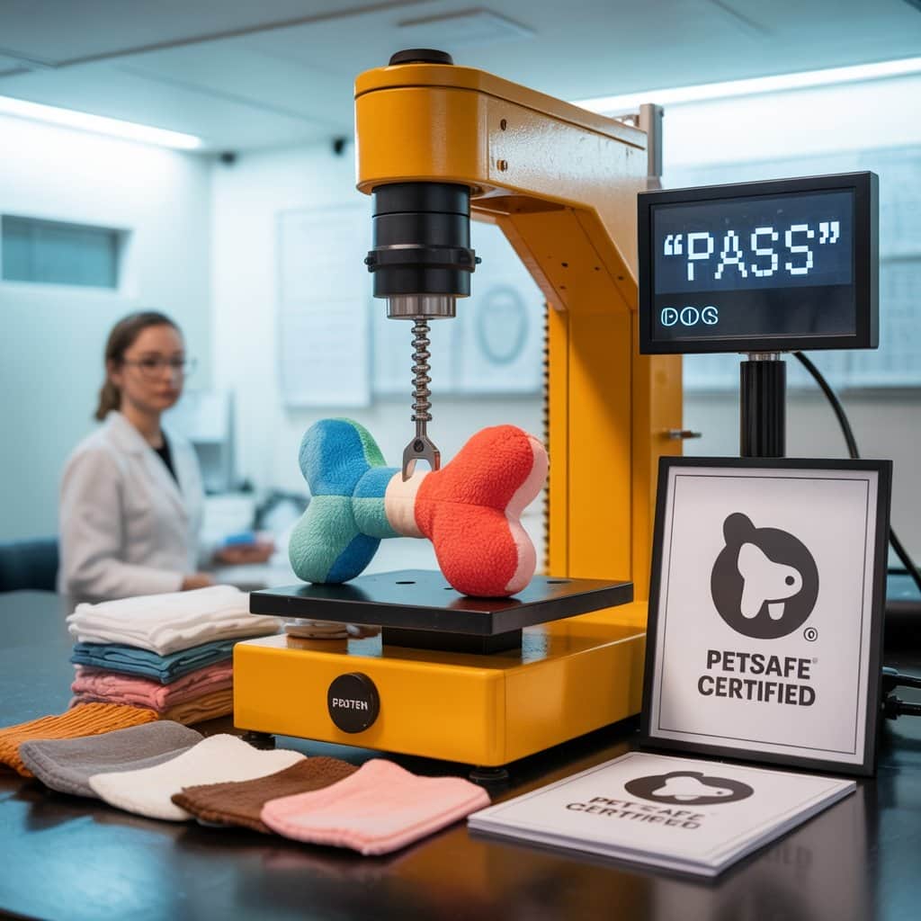 Every Snoop Doggie Doggs toy undergoes comprehensive safety testing before reaching your pet Dog toy safety testing and quality control process demonstration