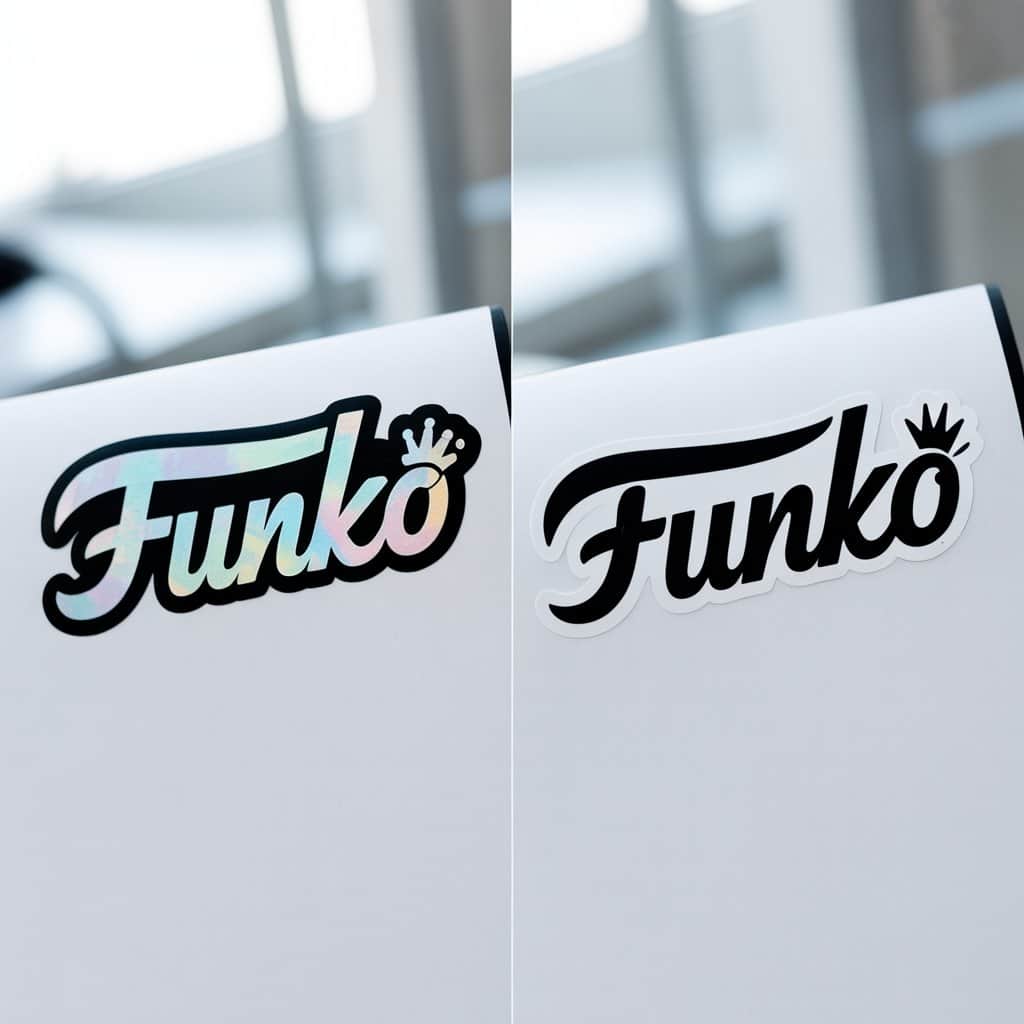 Key differences between authentic and counterfeit figures Close-up comparison showing authentic vs counterfeit Funko Pop details