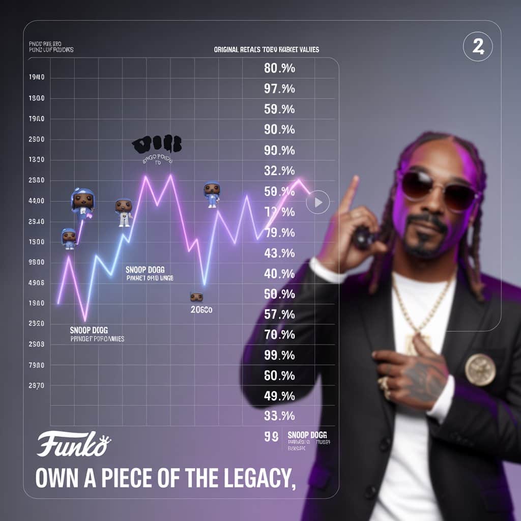 Price appreciation timeline for Snoop Dogg collectibles Infographic showing Snoop Dogg Funko Pop price trends and market values