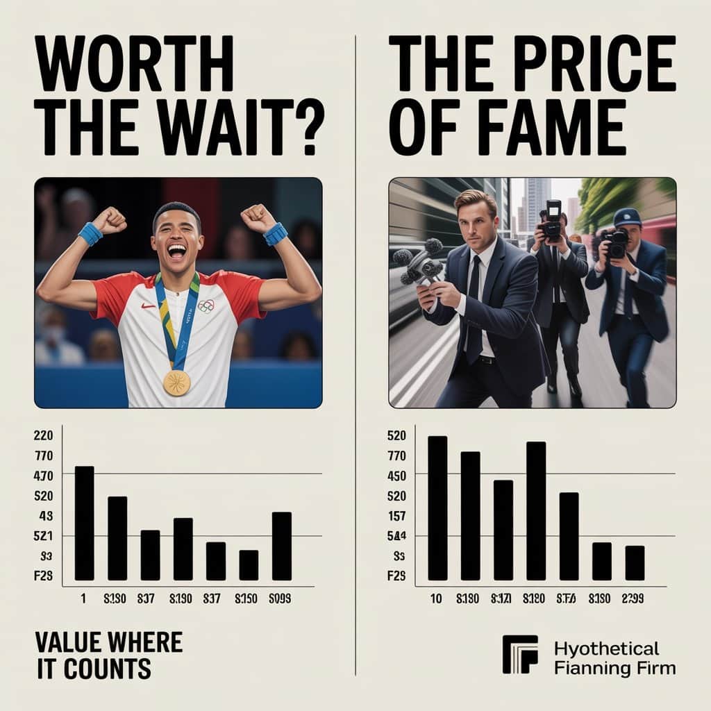 Understanding the financial realities of Olympic participation Infographic comparing Olympic athlete stipends to celebrity broadcaster compensation