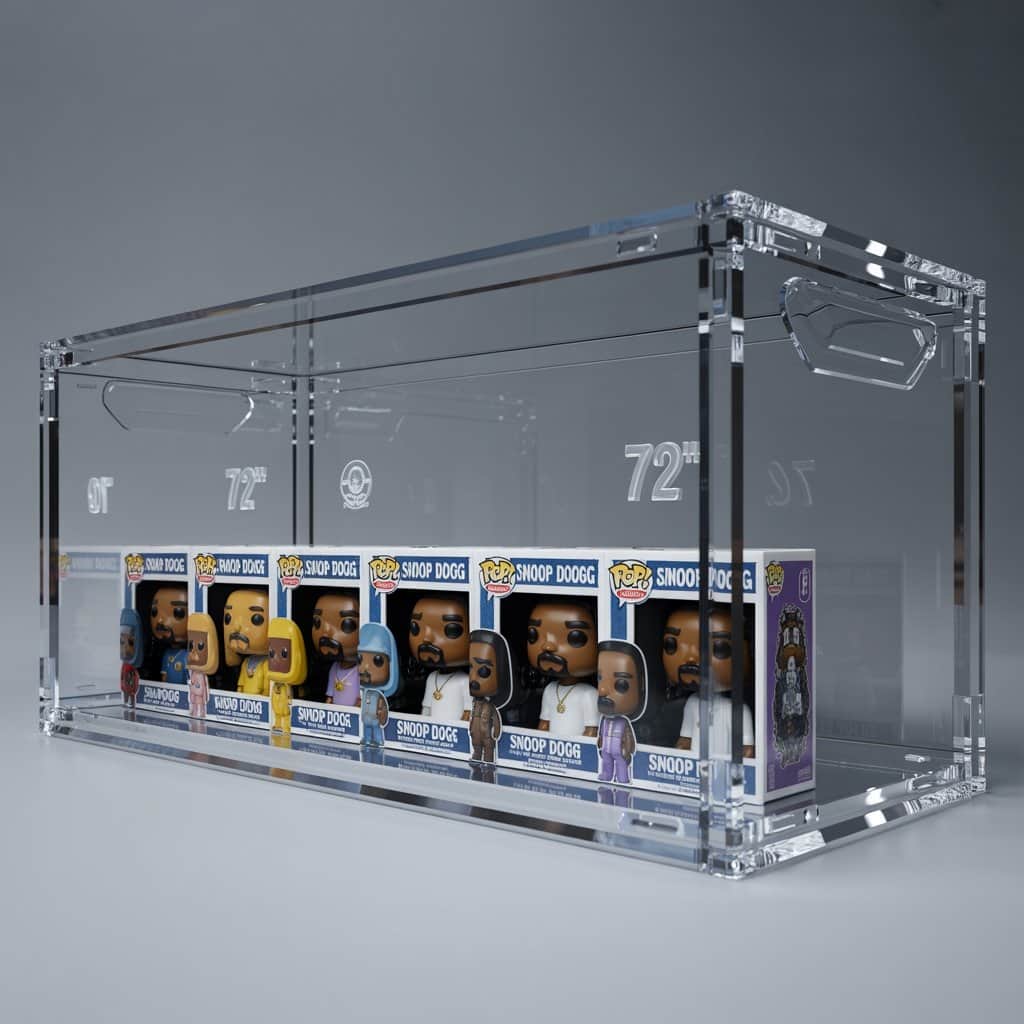 Optimal storage conditions for maximum value retention Professional display case setup showing properly preserved Snoop Dogg Funko Pops