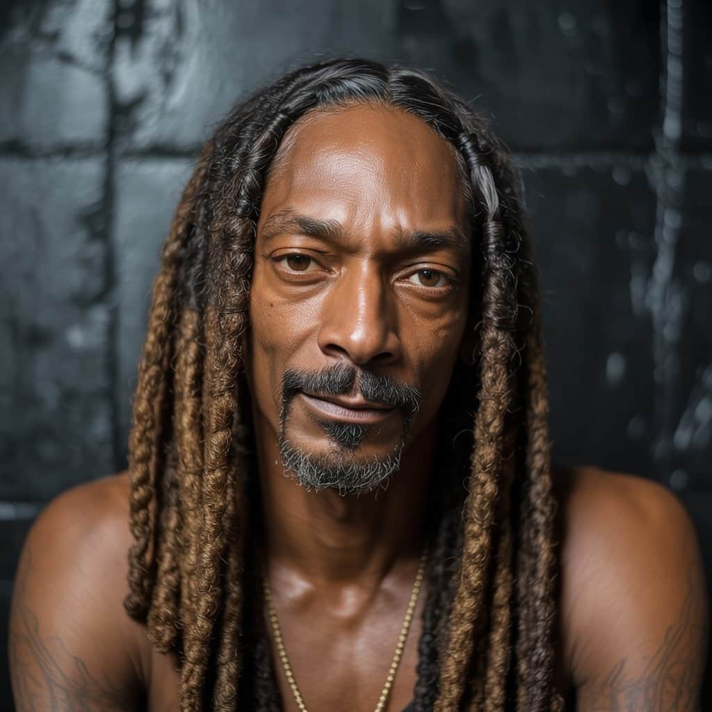 The current state of Snoop’s mature dreadlocks in 2024 Recent 2024 photo of Snoop Dogg showing his current dreadlock appearance
