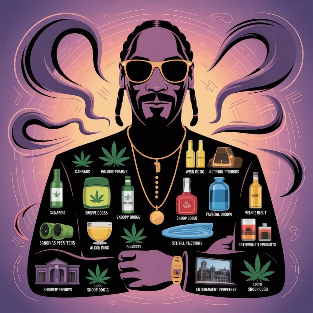 From cannabis to spirits: How Snoop built a multimedia business empire Infographic showing Snoop Dogg's diverse business ventures and partnerships