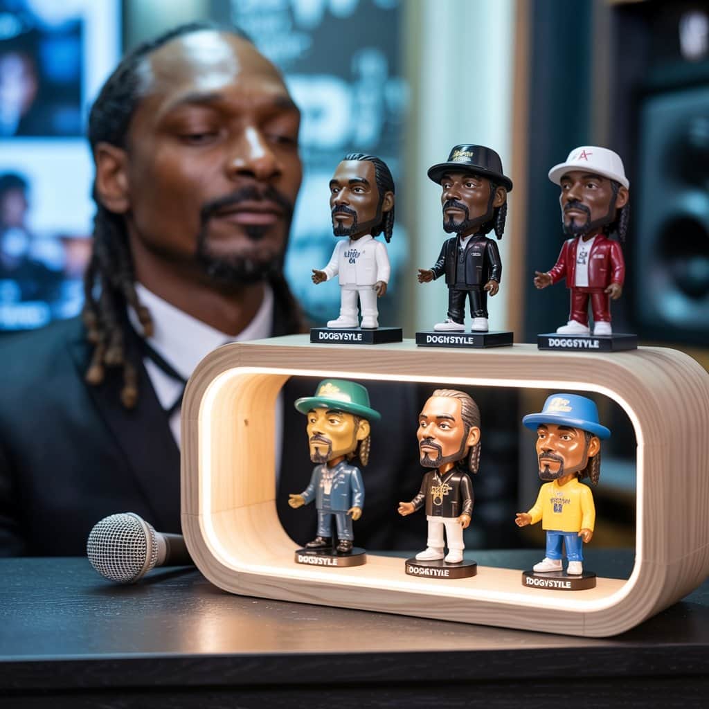 From retail versions to massive promotional displays Various Snoop Dogg Corona bobbleheads in different sizes and editions