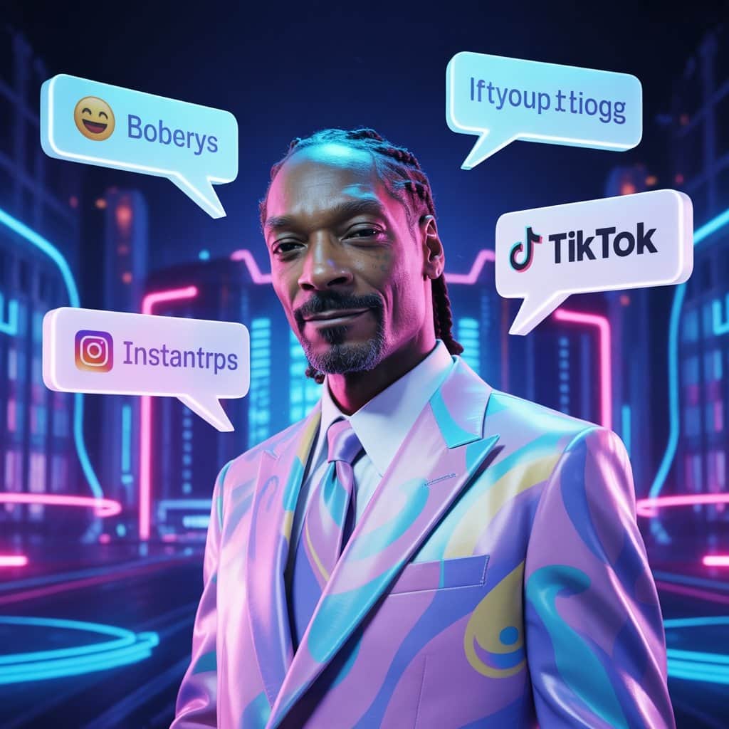 How the Doggfather’s message evolved for contemporary audiences Snoop Dogg with modern technology or social media elements