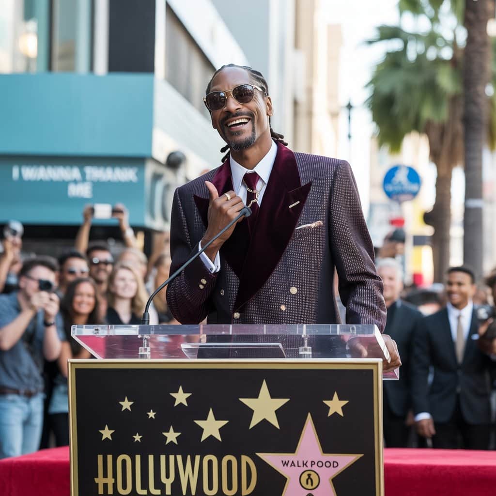 The moment that sparked a cultural phenomenon and inspired an album Snoop Dogg speaking at his Hollywood Walk of Fame ceremony in November 2018