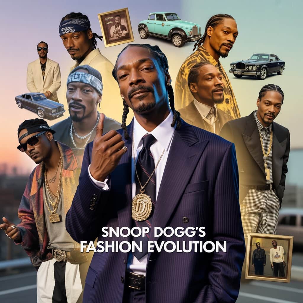 From Long Beach streets to luxury collaborations – the style journey of a hip-hop icon Snoop Dogg showcasing his iconic fashion evolution from the 1990s to present day