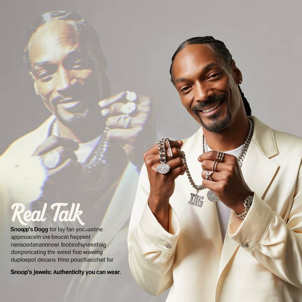 The Doggfather addresses fan theories through social media transparency Screenshot of Snoop Dogg's Instagram post clarifying misconceptions about his jewelry