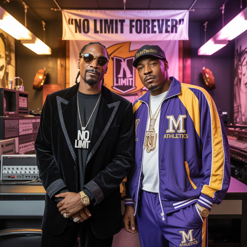 Snoop Dogg and Master P during their iconic No Limit Records partnership in 1998