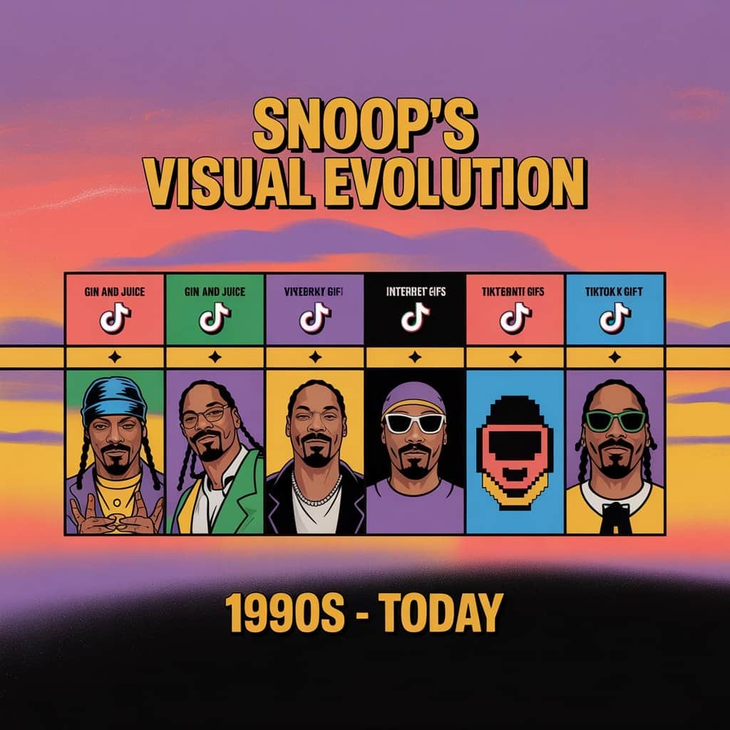 Tracking Snoop’s journey through internet culture Timeline showing Snoop's transformation from 90s icon to meme legend