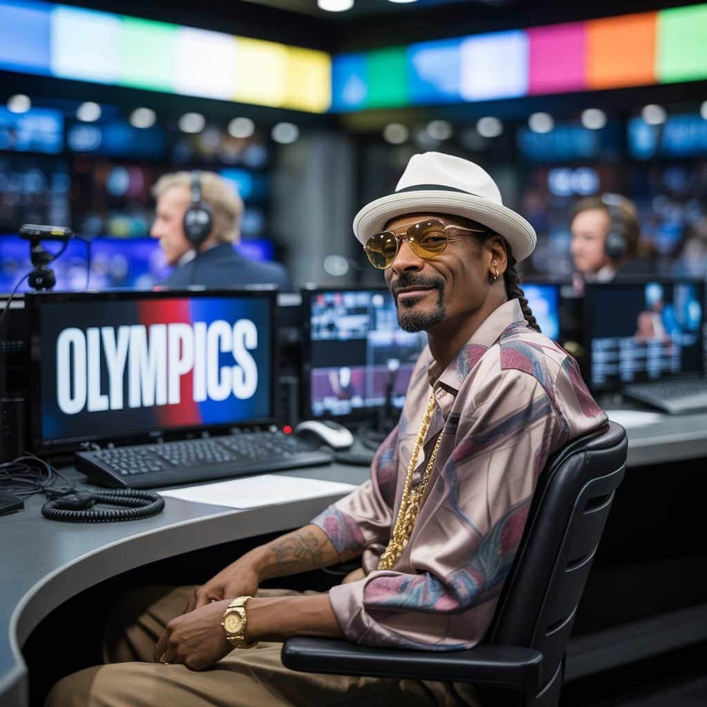 The Doggfather bringing his unique style to Olympic coverage Snoop Dogg providing Olympic commentary from NBC broadcast booth