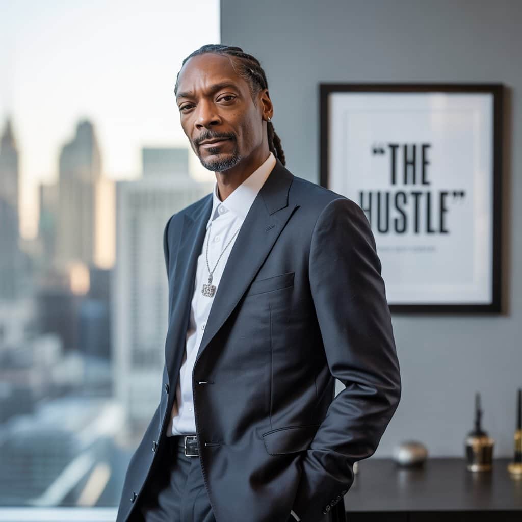 From music to business, Snoop’s success principles remain consistent Snoop Dogg in a business setting showcasing his entrepreneurial success