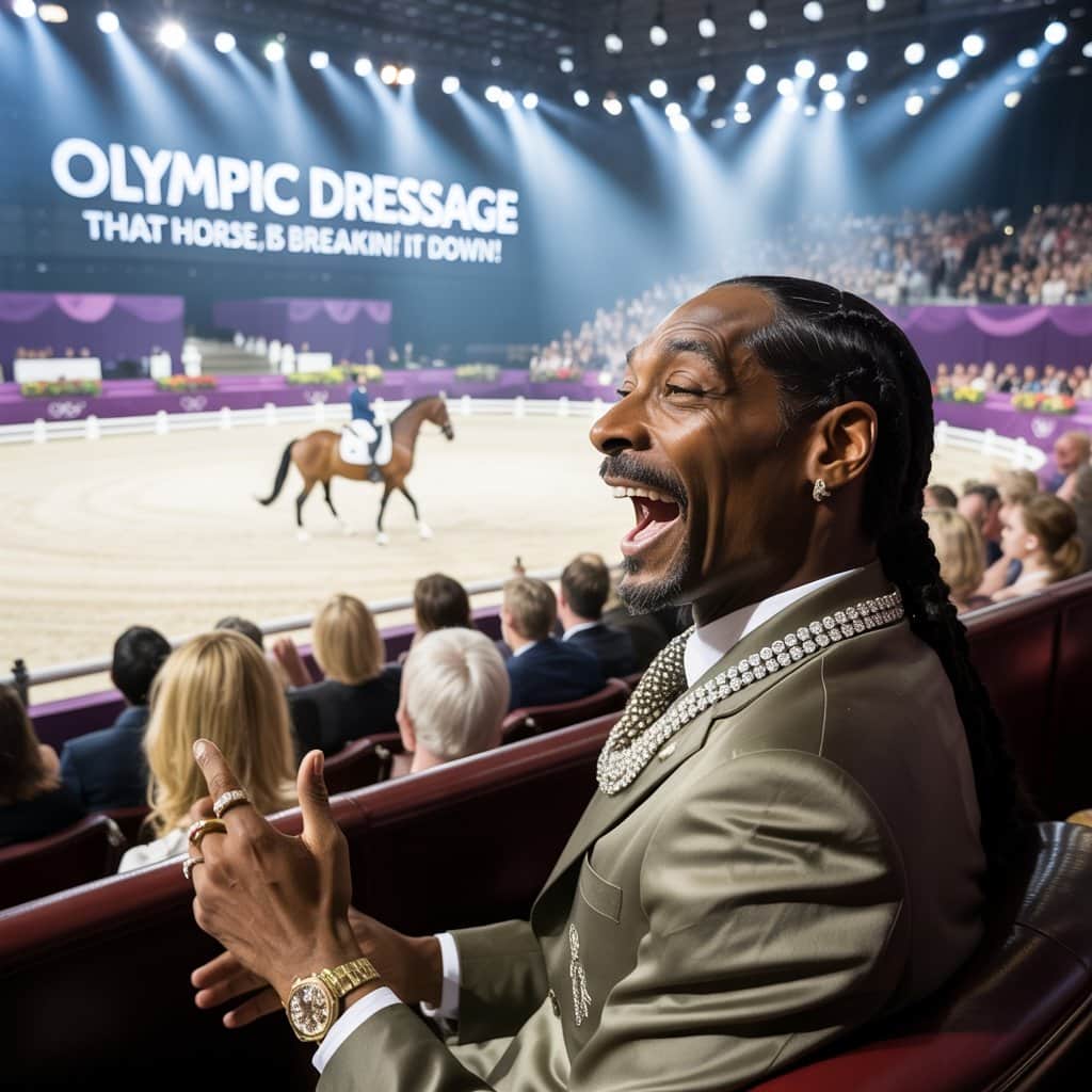 Snoop’s spontaneous observation that broke the internet Snoop Dogg's animated reaction during the famous horse crip-walking commentary
